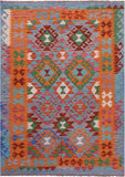 Reversible Kilim Flat Weave Wool On Wool Rug - 4' 11" X 6' 9" - Golden Nile