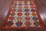 Reversible Kilim Flat Weave Wool On Wool Rug - 4' 10" X 6' 5" - Golden Nile
