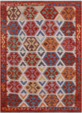 Reversible Kilim Flat Weave Wool On Wool Rug - 4' 10" X 6' 5" - Golden Nile