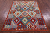 Reversible Kilim Flat Weave Wool On Wool Rug - 4' 10" X 6' 4" - Golden Nile