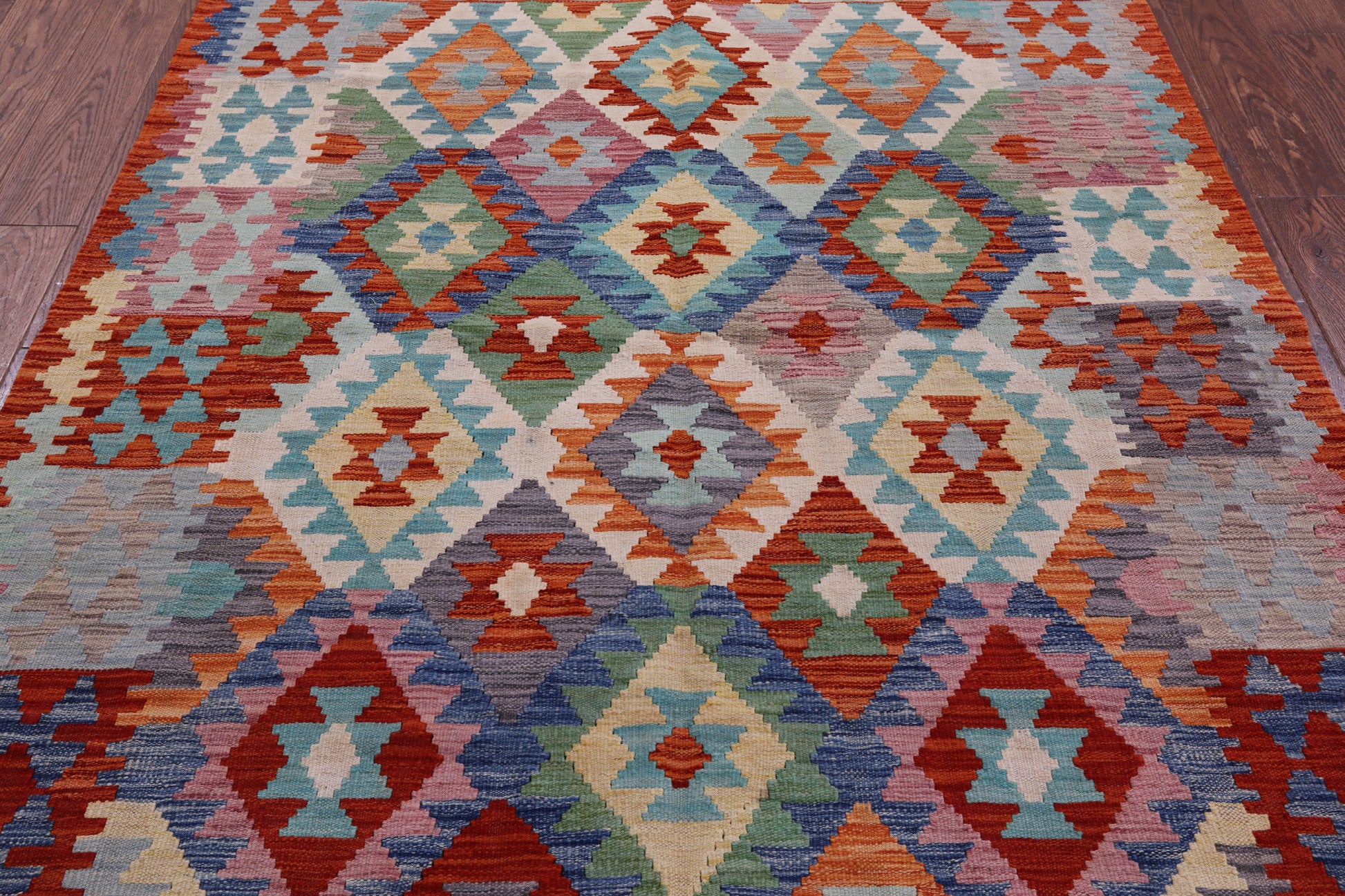 Reversible Kilim Flat Weave Wool On Wool Rug - 4' 10" X 6' 4" - Golden Nile