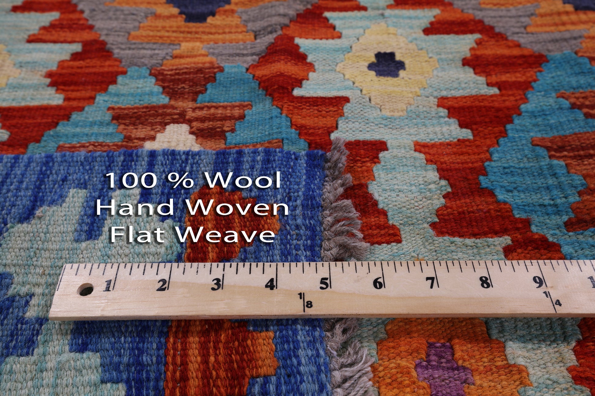 Reversible Kilim Flat Weave Wool On Wool Rug - 4' 11" X 6' 6" - Golden Nile