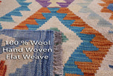 Reversible Kilim Flat Weave Wool On Wool Rug - 5' 3" X 6' 4" - Golden Nile