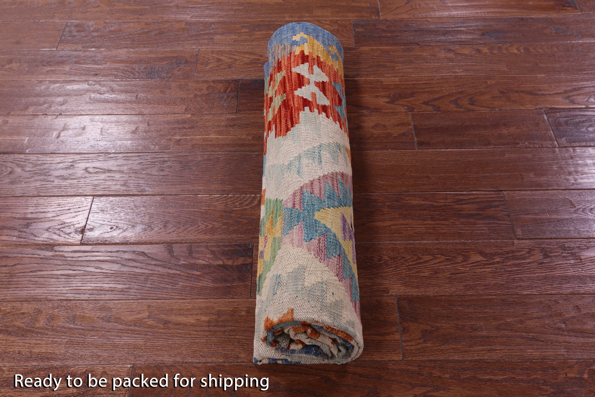 Reversible Kilim Flat Weave Wool On Wool Rug - 5' 3" X 6' 4" - Golden Nile
