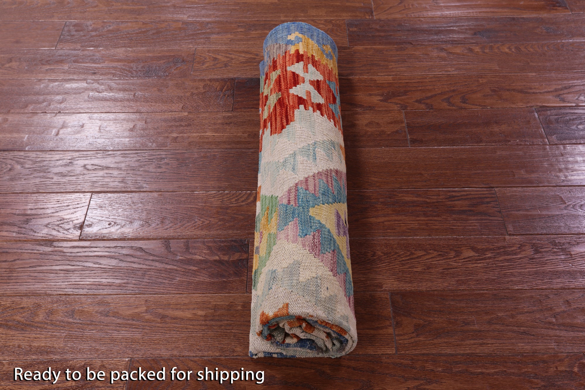 Reversible Kilim Flat Weave Wool On Wool Rug - 5' 3" X 6' 4" - Golden Nile