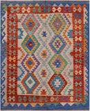 Reversible Kilim Flat Weave Wool On Wool Rug - 5' 3" X 6' 4" - Golden Nile