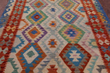 Reversible Kilim Flat Weave Wool On Wool Rug - 5' 3" X 6' 4" - Golden Nile