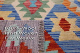 Reversible Kilim Flat Weave Wool On Wool Rug - 5' 1" X 6' 4" - Golden Nile