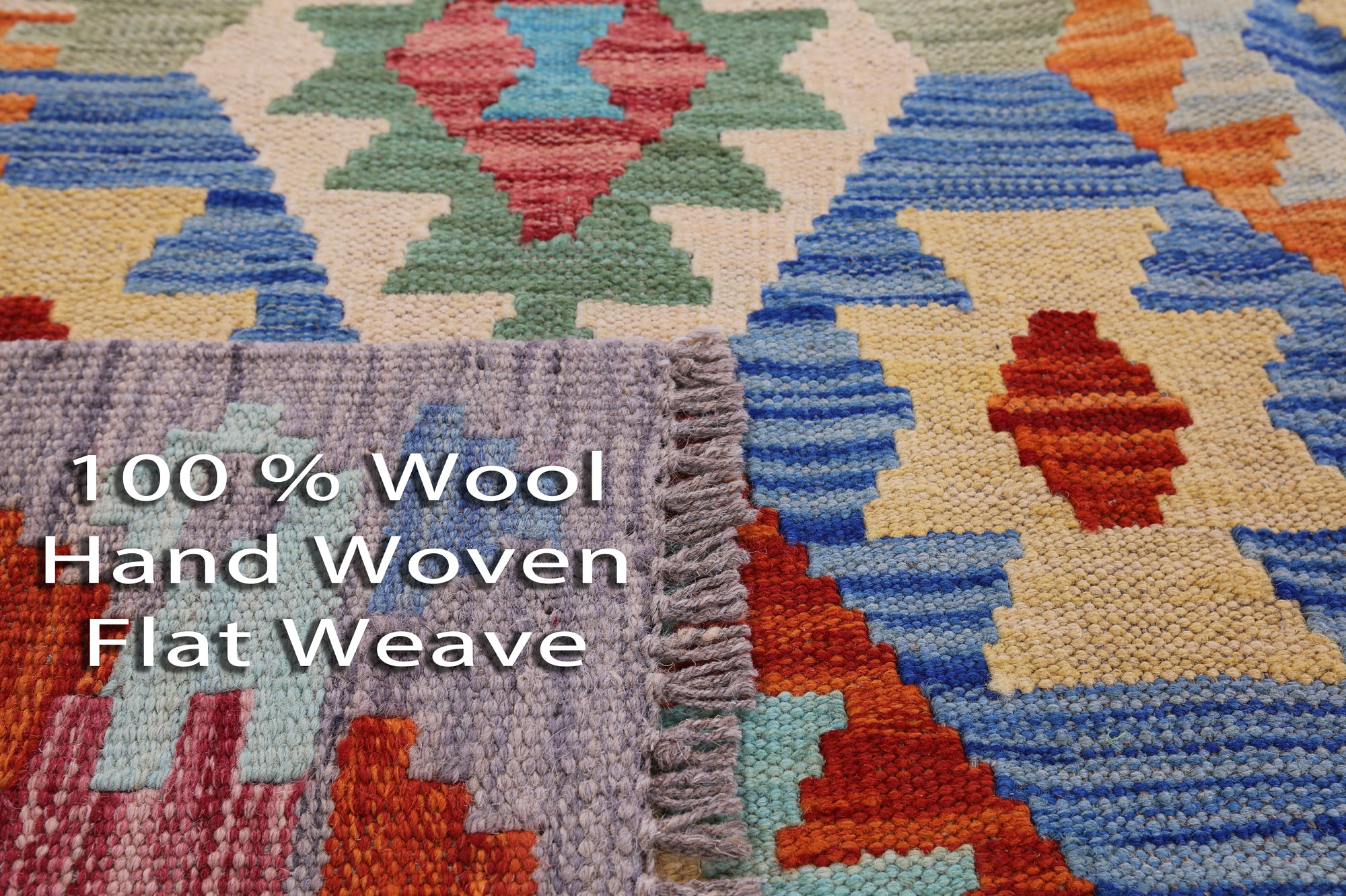 Reversible Kilim Flat Weave Wool On Wool Rug - 5' 1" X 6' 4" - Golden Nile
