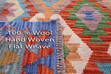 Reversible Kilim Flat Weave Wool On Wool Rug - 4' 2" X 5' 8" - Golden Nile