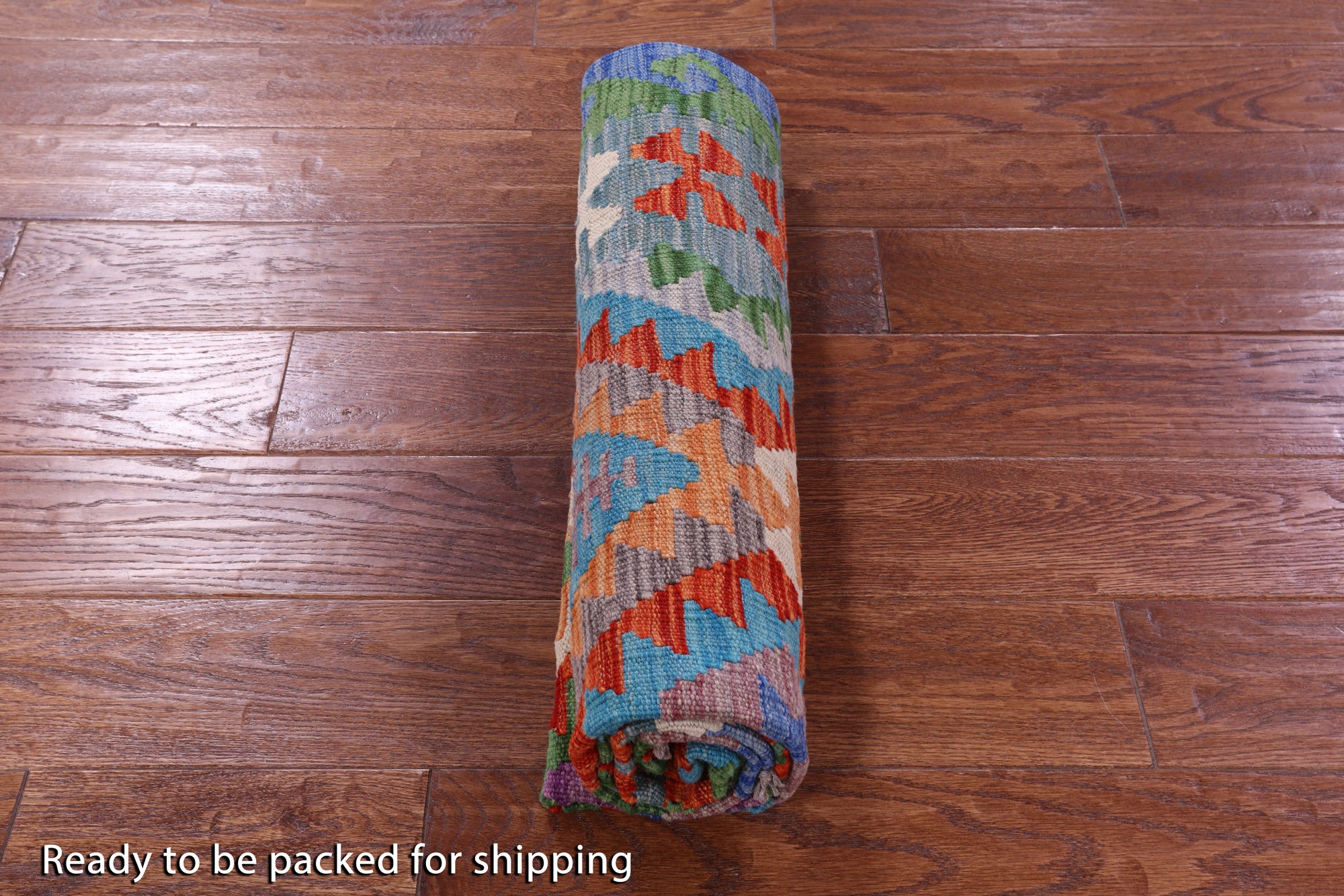 Reversible Kilim Flat Weave Wool On Wool Rug - 4' 2" X 5' 8" - Golden Nile