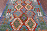 Reversible Kilim Flat Weave Wool On Wool Rug - 4' 2" X 5' 8" - Golden Nile