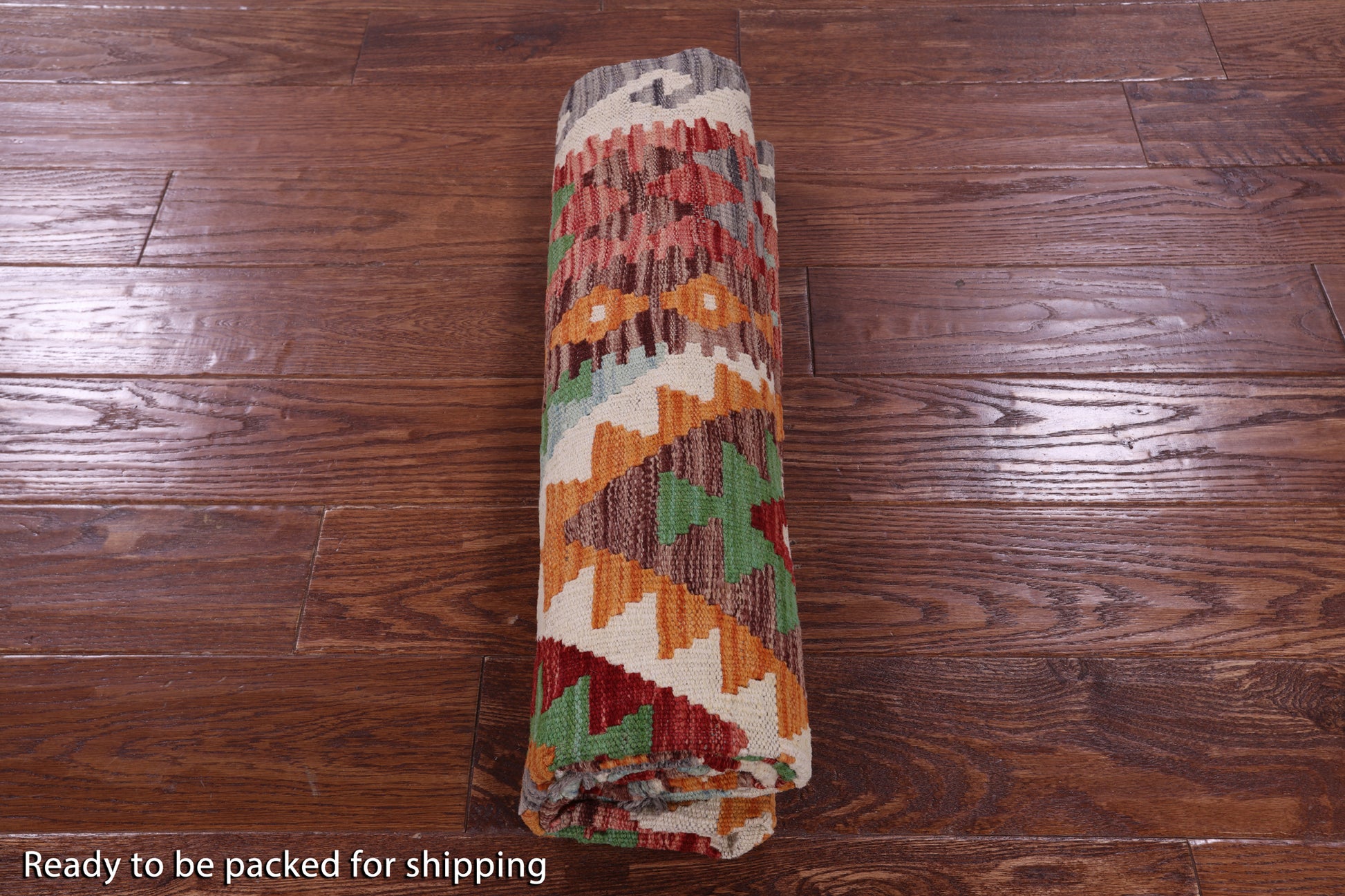 Reversible Kilim Flat Weave Wool On Wool Rug - 4' 2" X 5' 11" - Golden Nile