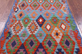 Reversible Kilim Flat Weave Wool On Wool Rug - 4' 0" X 5' 6" - Golden Nile