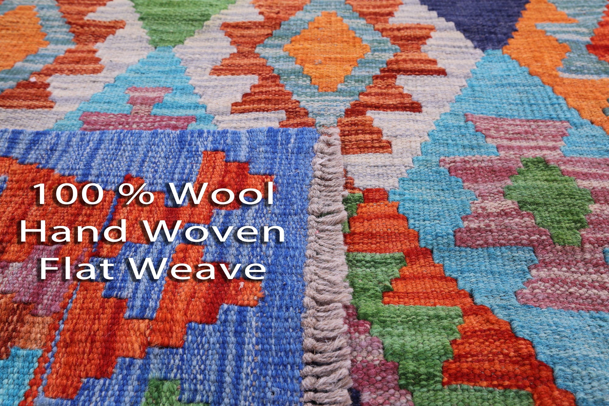 Reversible Kilim Flat Weave Wool On Wool Rug - 4' 0" X 5' 6" - Golden Nile