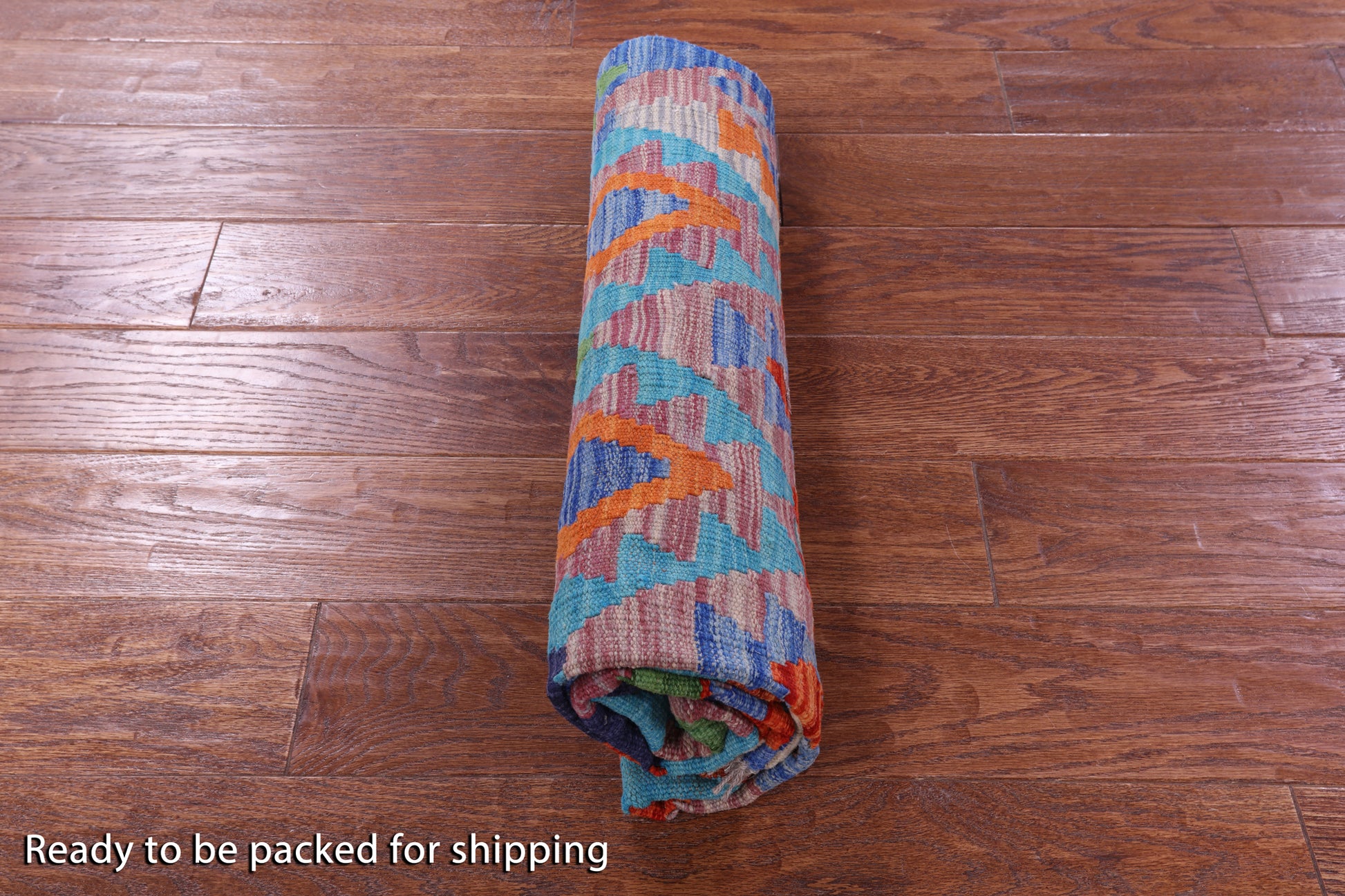 Reversible Kilim Flat Weave Wool On Wool Rug - 4' 0" X 5' 6" - Golden Nile