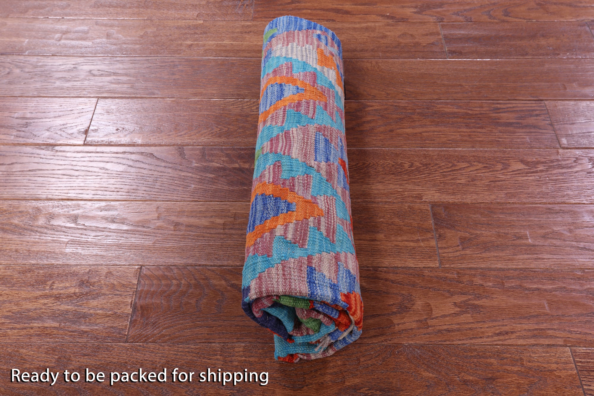 Reversible Kilim Flat Weave Wool On Wool Rug - 4' 0" X 5' 6" - Golden Nile
