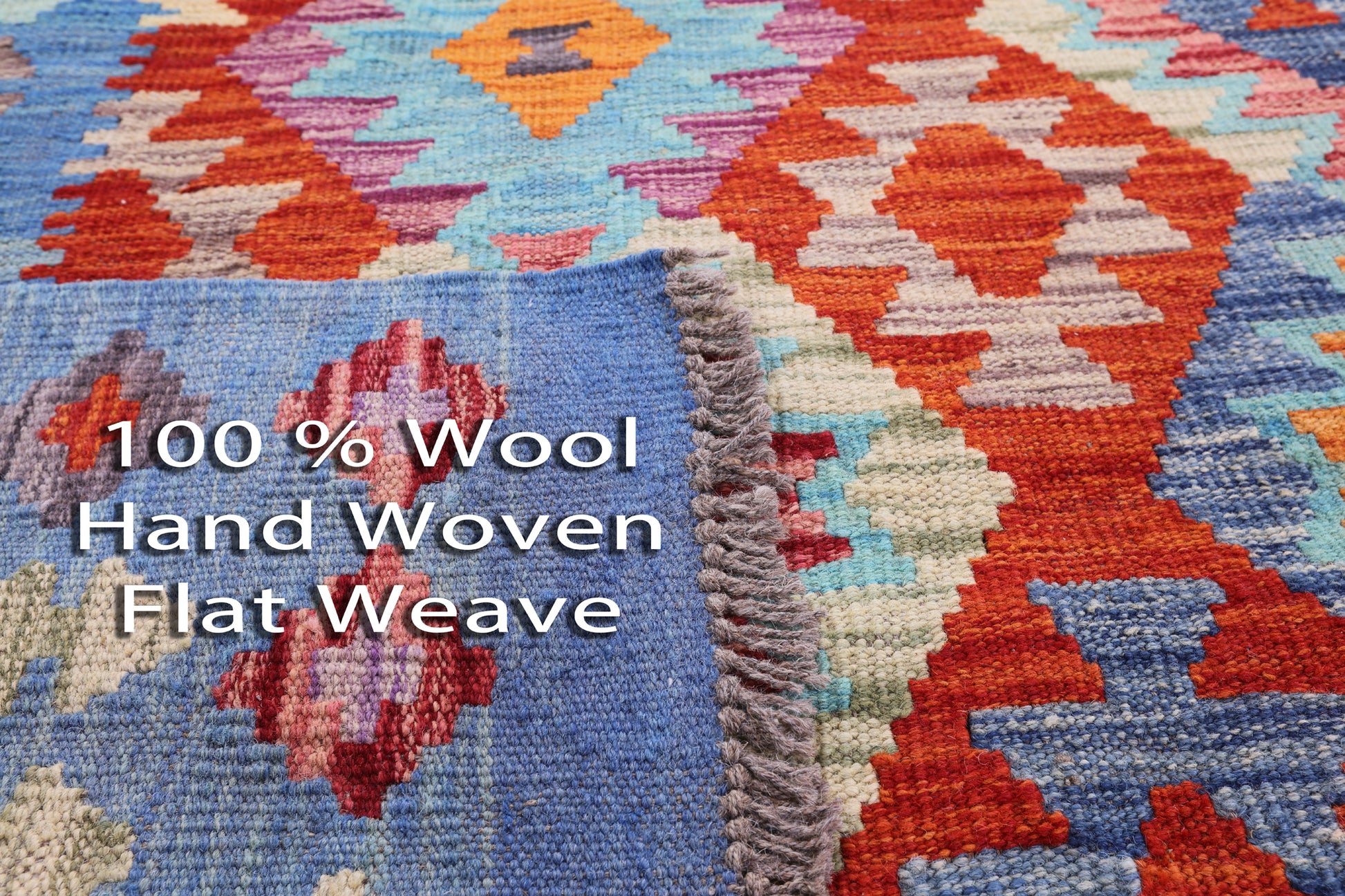 Reversible Kilim Flat Weave Wool On Wool Rug - 4' 1" X 5' 9" - Golden Nile