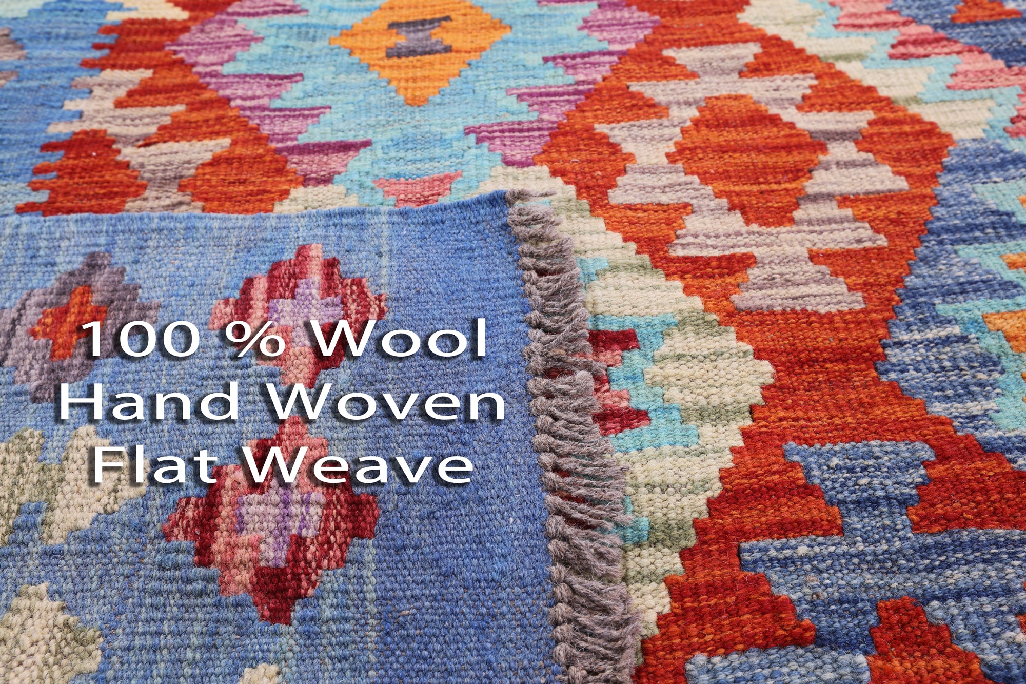 Reversible Kilim Flat Weave Wool On Wool Rug - 4' 1" X 5' 9" - Golden Nile