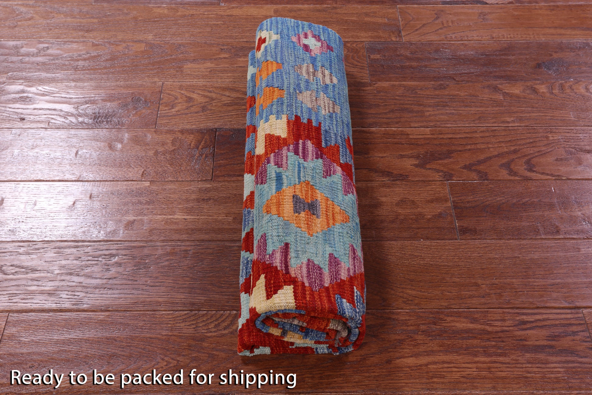 Reversible Kilim Flat Weave Wool On Wool Rug - 4' 1" X 5' 9" - Golden Nile