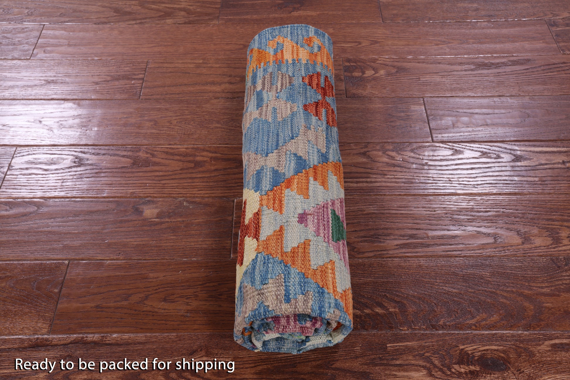 Reversible Kilim Flat Weave Wool On Wool Rug - 4' 1" X 5' 9" - Golden Nile