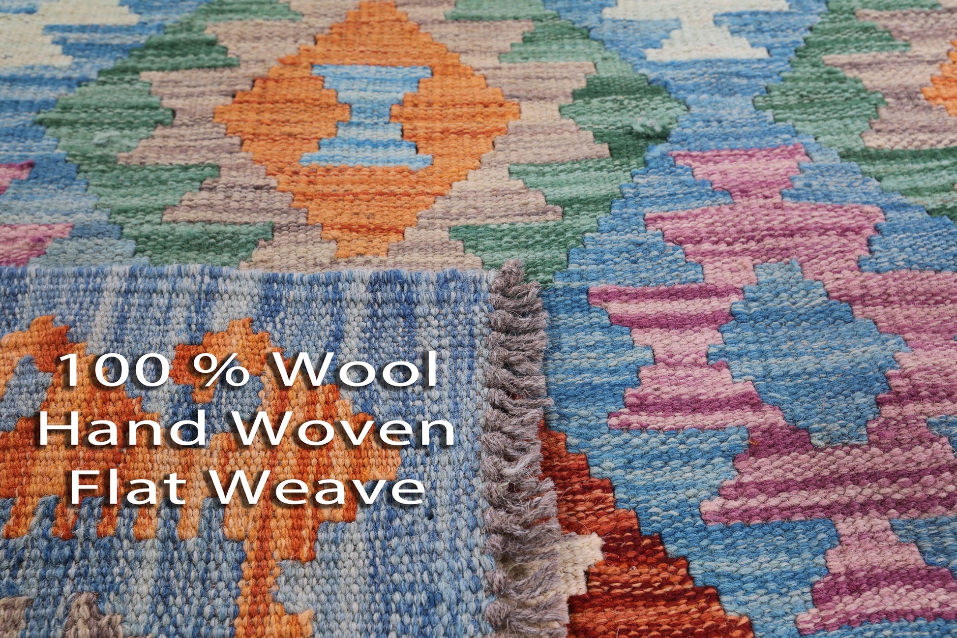 Reversible Kilim Flat Weave Wool On Wool Rug - 4' 1" X 5' 9" - Golden Nile