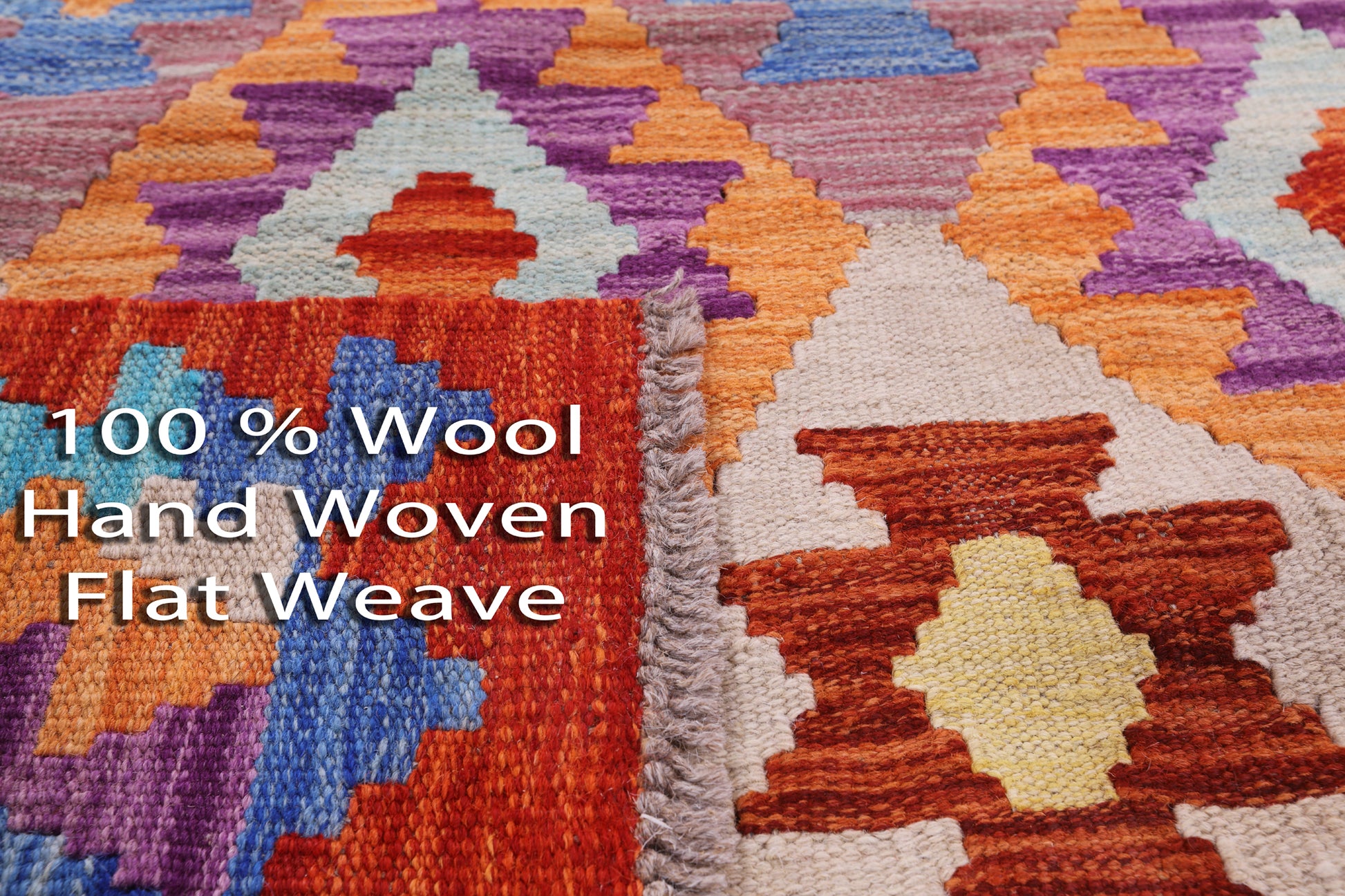 Reversible Kilim Flat Weave Wool On Wool Rug - 4' 1" X 5' 9" - Golden Nile