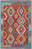 Reversible Kilim Flat Weave Wool On Wool Rug - 3' 3" X 4' 9" - Golden Nile