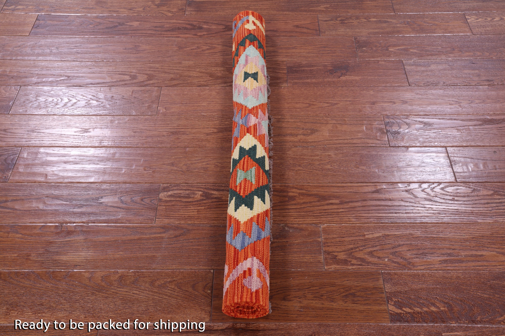 Reversible Kilim Flat Weave Wool On Wool Rug - 3' 5" X 4' 11" - Golden Nile