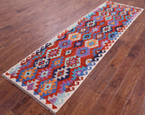 Reversible Kilim Flat Weave Wool On Wool Rug - 2' 10" X 9' 5" - Golden Nile