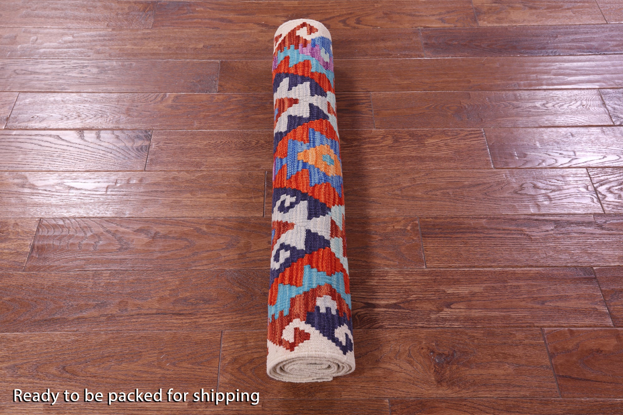 Reversible Kilim Flat Weave Wool On Wool Rug - 2' 10" X 9' 5" - Golden Nile