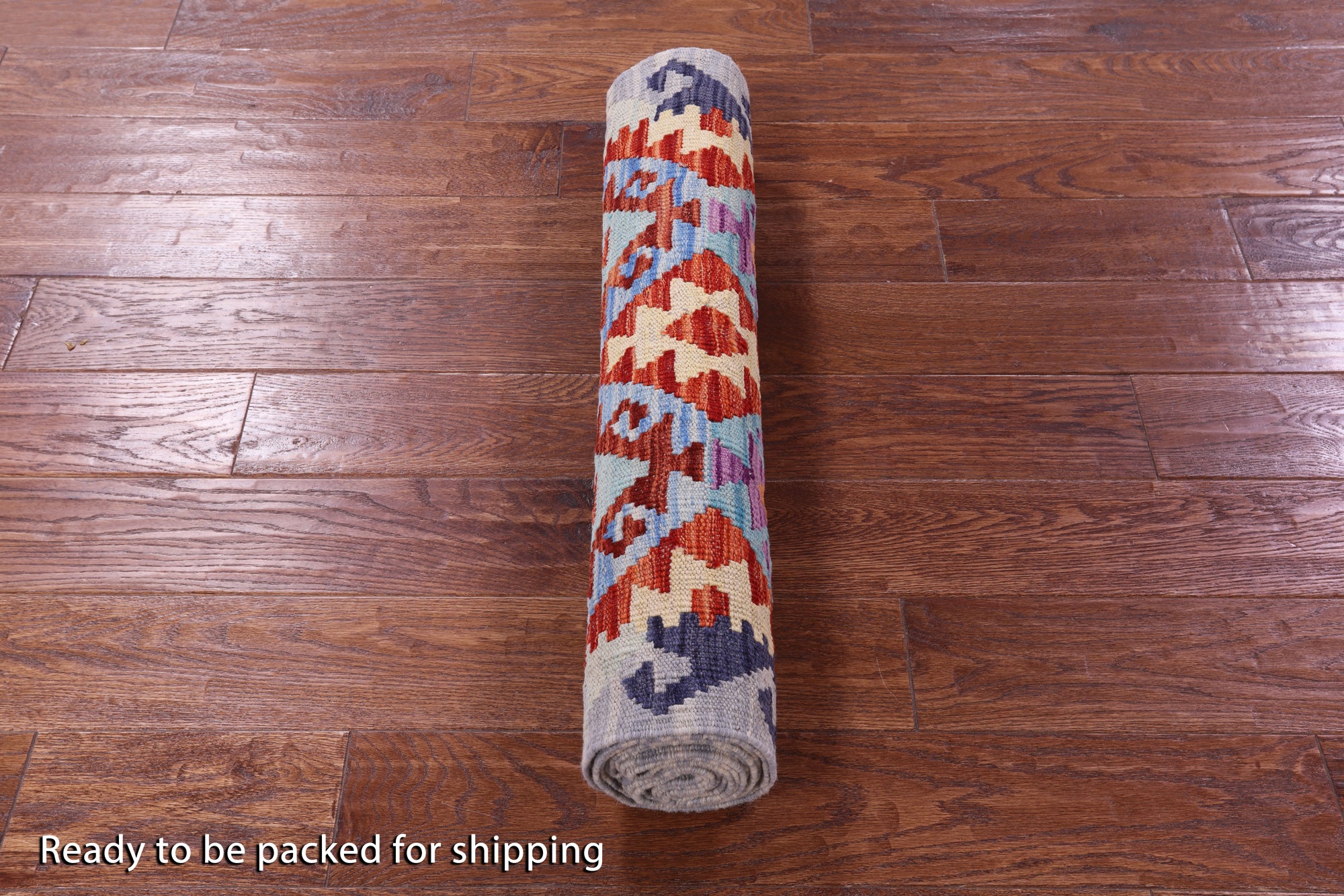 Reversible Kilim Flat Weave Wool On Wool Runner Rug - 2' 7" X 12' 8" - Golden Nile