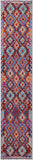Reversible Kilim Flat Weave Wool On Wool Runner Rug - 2' 7" X 12' 8" - Golden Nile