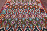 Reversible Kilim Flat Weave Wool On Wool Rug - 6' 10" X 9' 8" - Golden Nile