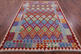 Reversible Kilim Flat Weave Wool On Wool Rug - 6' 8" X 9' 6" - Golden Nile