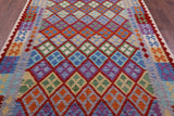 Reversible Kilim Flat Weave Wool On Wool Rug - 6' 8" X 9' 6" - Golden Nile