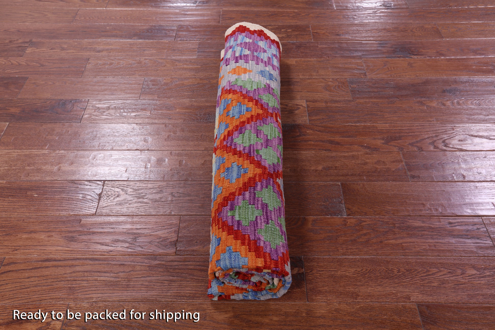 Reversible Kilim Flat Weave Wool On Wool Rug - 6' 8" X 9' 6" - Golden Nile