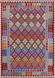 Reversible Kilim Flat Weave Wool On Wool Rug - 6' 8" X 9' 6" - Golden Nile
