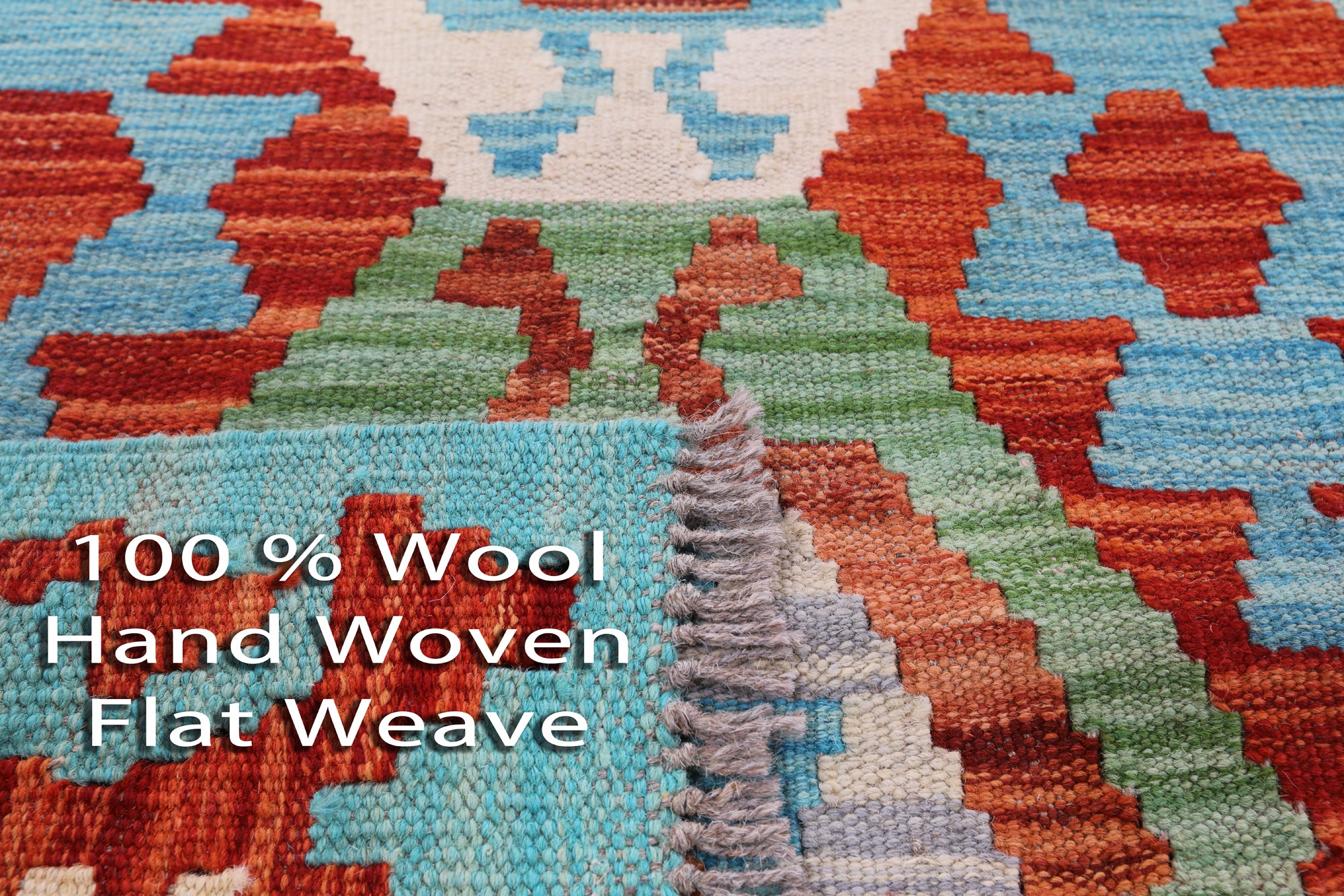 Reversible Kilim Flat Weave Wool On Wool Rug - 6' 8" X 9' 6" - Golden Nile
