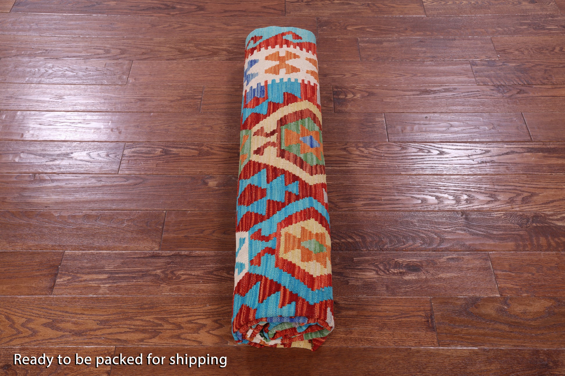 Reversible Kilim Flat Weave Wool On Wool Rug - 6' 8" X 9' 6" - Golden Nile