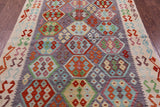 Reversible Kilim Flat Weave Wool On Wool Rug - 5' 0" X 6' 8" - Golden Nile