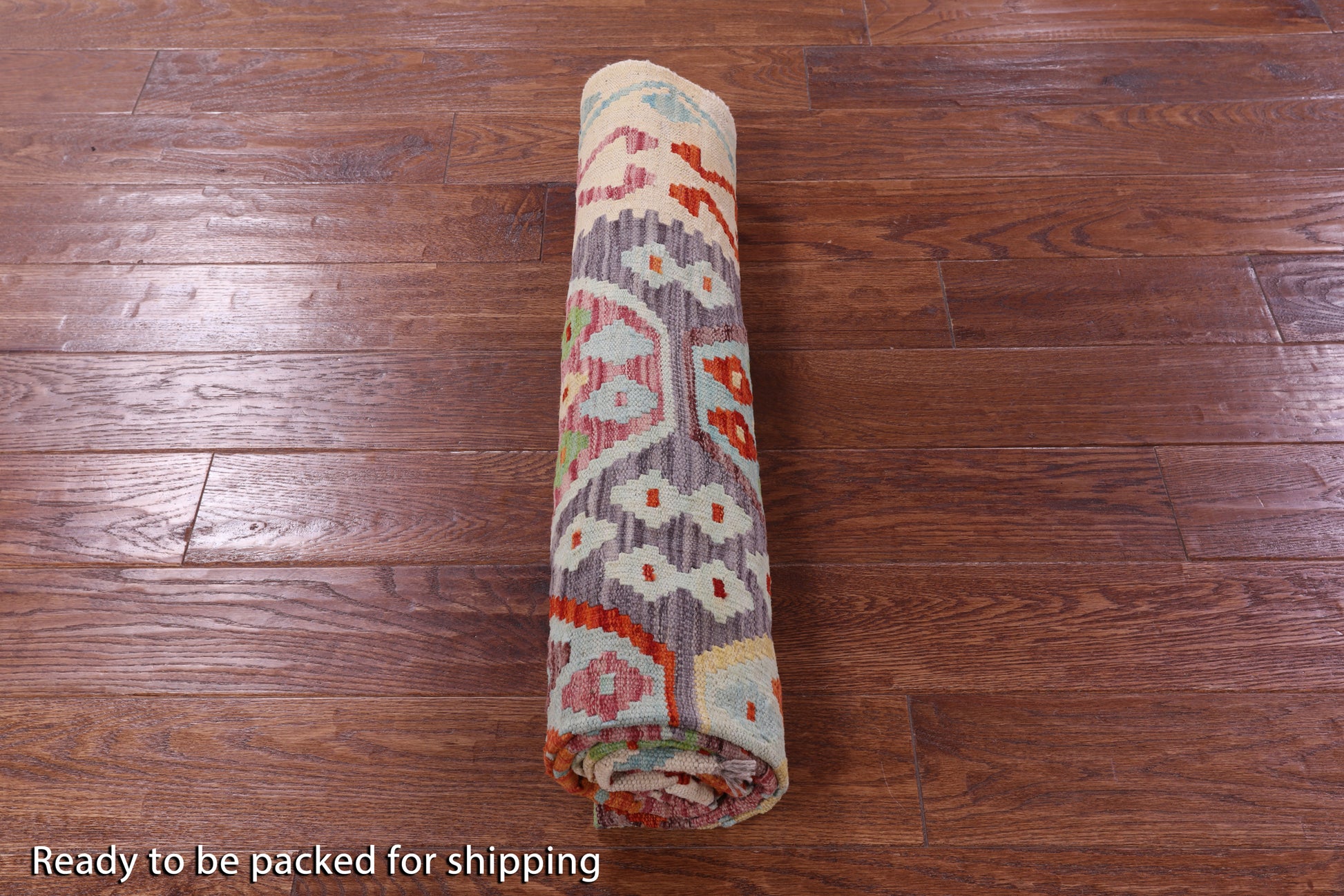 Reversible Kilim Flat Weave Wool On Wool Rug - 5' 0" X 6' 8" - Golden Nile