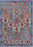 Reversible Kilim Flat Weave Wool On Wool Rug - 5' 9" X 8' 0" - Golden Nile