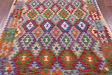 Reversible Kilim Flat Weave Wool On Wool Rug - 5' 10" X 7' 9" - Golden Nile