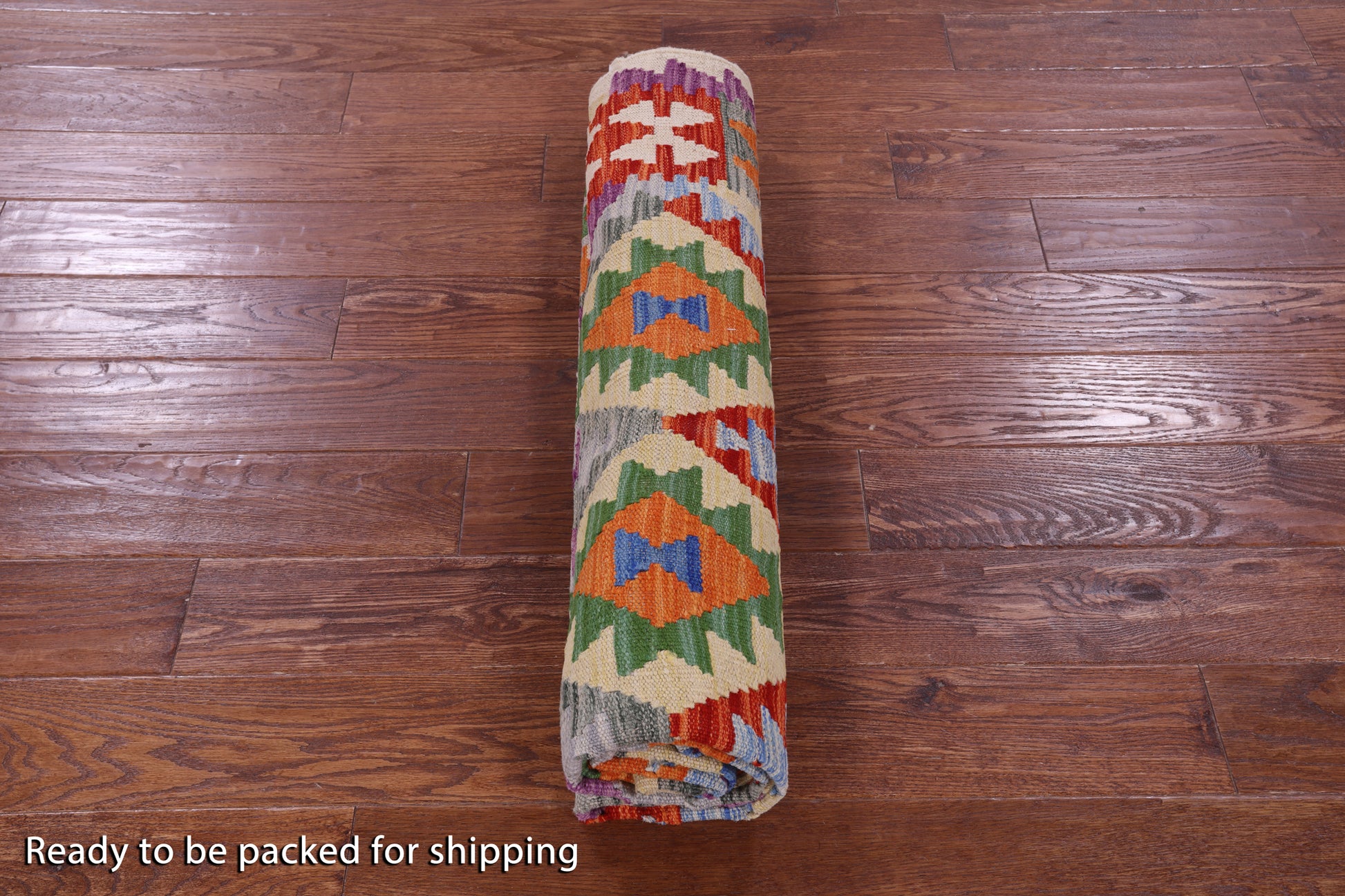Reversible Kilim Flat Weave Wool On Wool Rug - 5' 10" X 7' 9" - Golden Nile