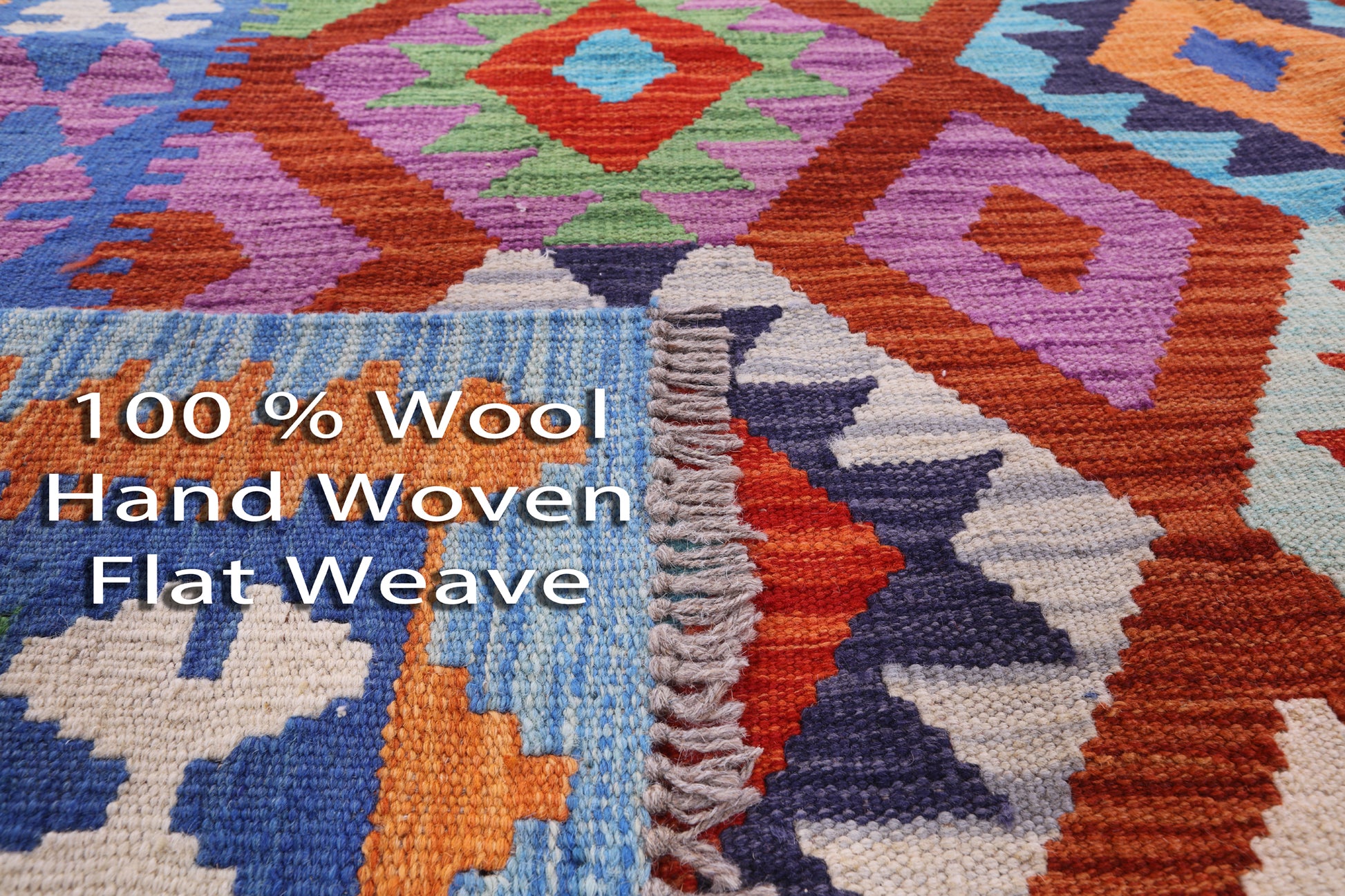 Reversible Kilim Flat Weave Wool On Wool Rug - 5' 9" X 7' 11" - Golden Nile