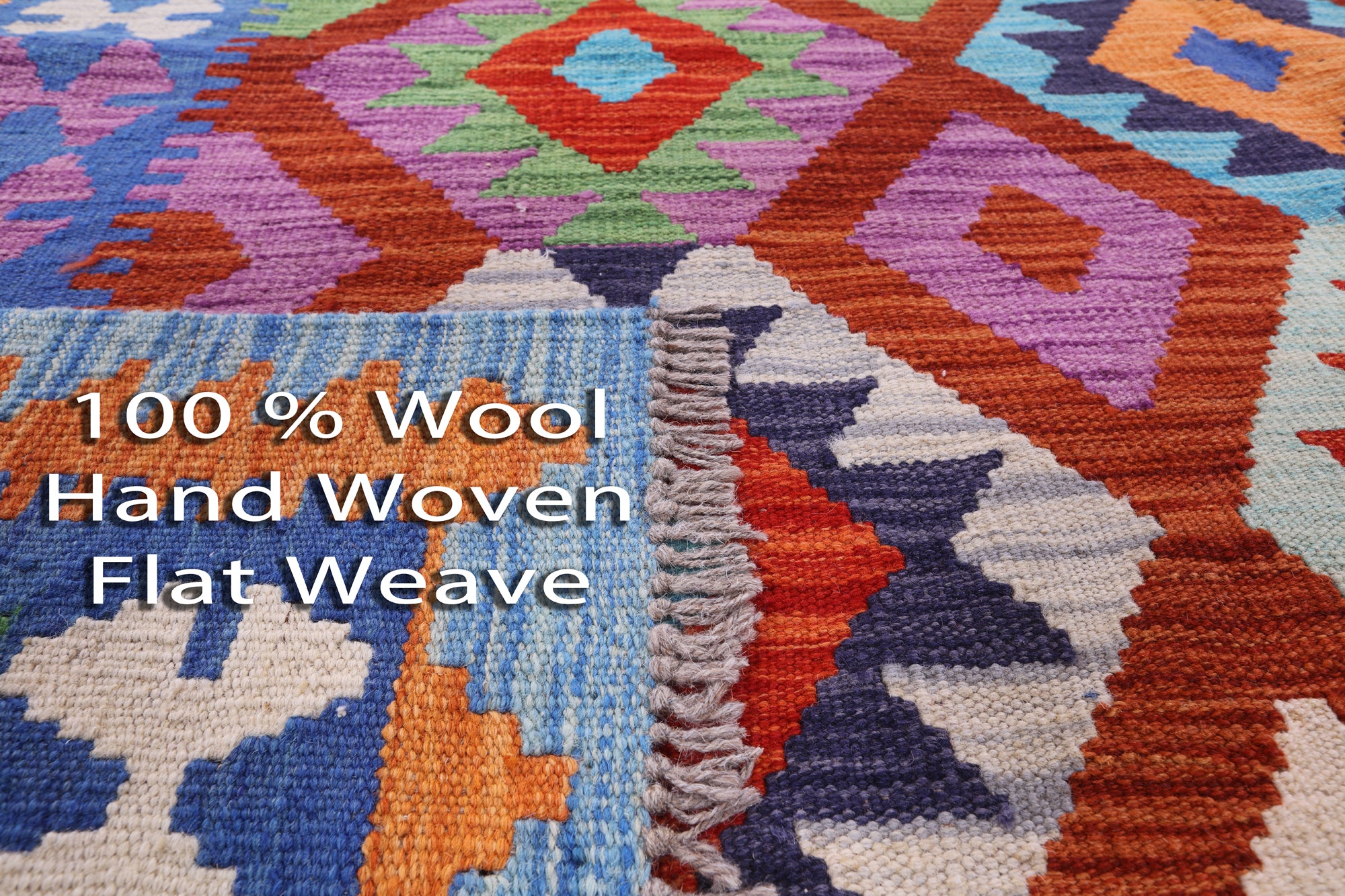 Reversible Kilim Flat Weave Wool On Wool Rug - 5' 9" X 7' 11" - Golden Nile