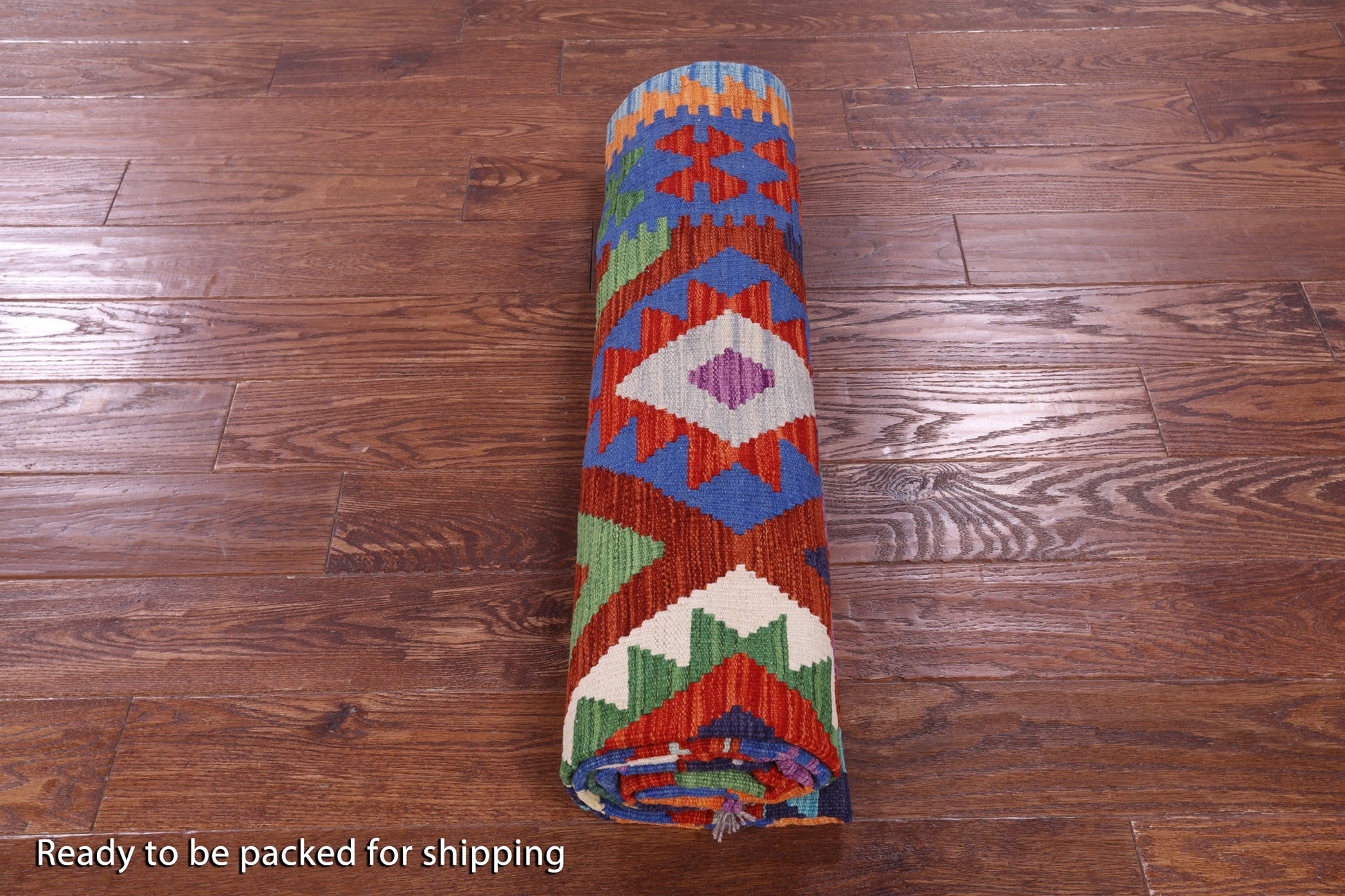 Reversible Kilim Flat Weave Wool On Wool Rug - 5' 9" X 7' 11" - Golden Nile