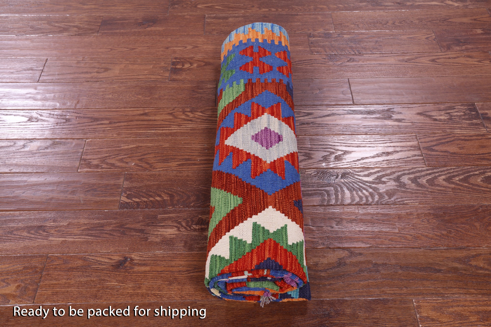 Reversible Kilim Flat Weave Wool On Wool Rug - 5' 9" X 7' 11" - Golden Nile