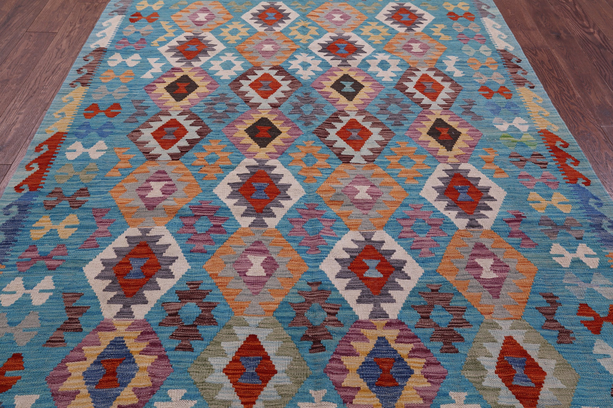 Reversible Kilim Flat Weave Wool On Wool Rug - 5' 10" X 8' 0" - Golden Nile